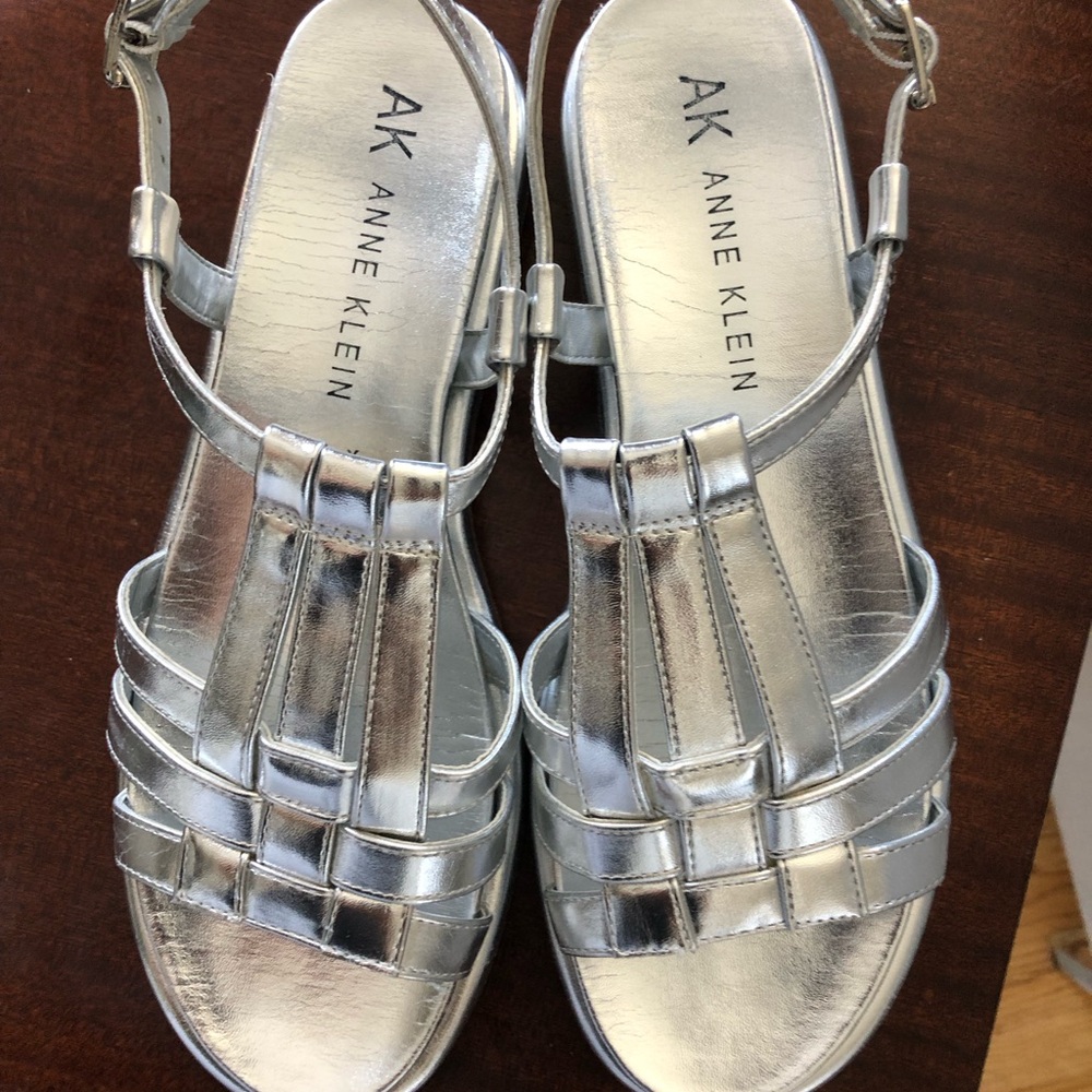 Anne Klein Silver Strappy Sandals